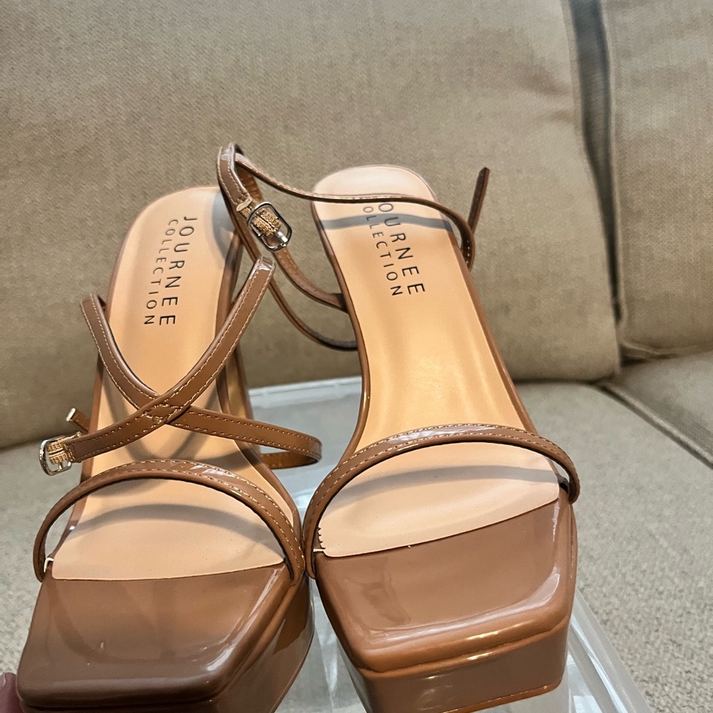 Journee Collection Brown Strappy Heels. No box included. No wear